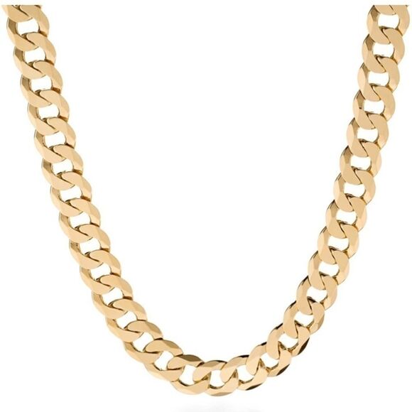 Men’s 18k Gold over 925 Cuban Chain 10mm Necklace - Picture 3 of 6